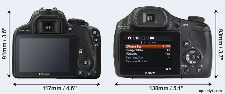 Comparison 100D or HX350 rear