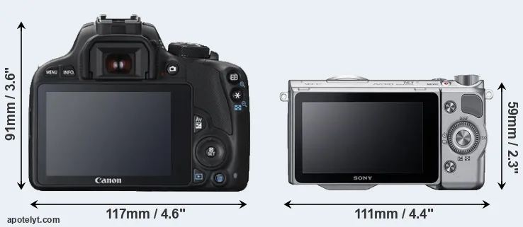 Comparison 100D or NEX-5T rear