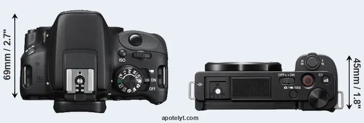 Compare 100D versus ZV-E10 top