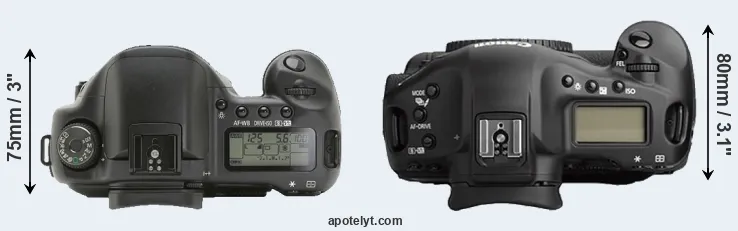 Compare 10D versus 1Ds Mark II top