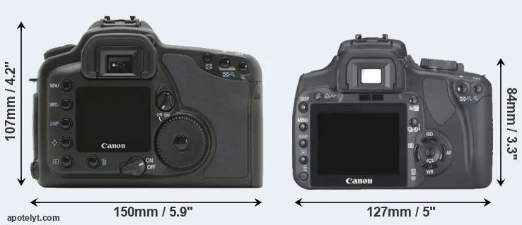 Comparison 10D or 400D rear