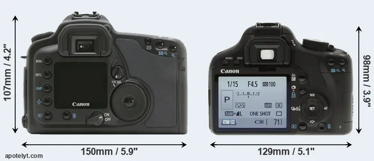 Comparison 10D or 500D rear