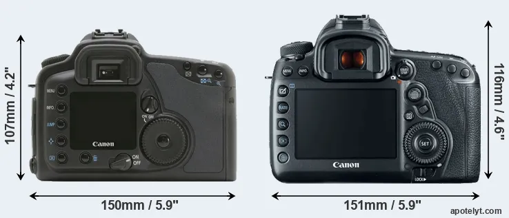 Comparison 10D or 5D Mark IV rear