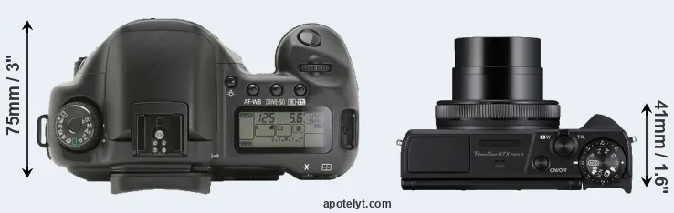 Compare 10D versus G7X Mark III top