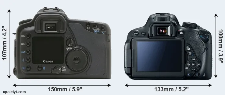 Comparison 10D or T5i rear