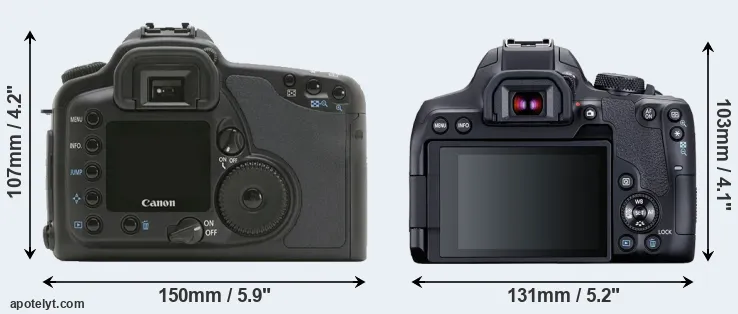 Comparison 10D or T8i rear