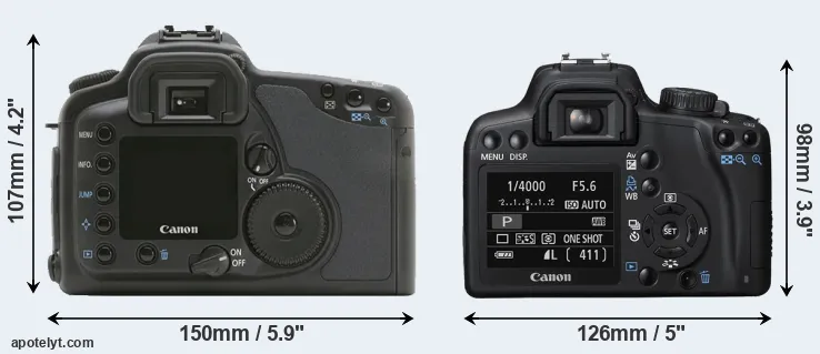 Comparison 10D or XS rear