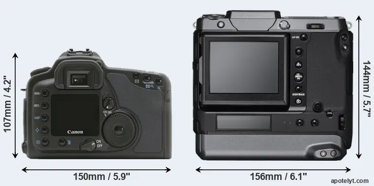 Comparison 10D or GFX 100 rear