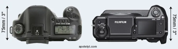 Compare 10D versus GFX 100 top