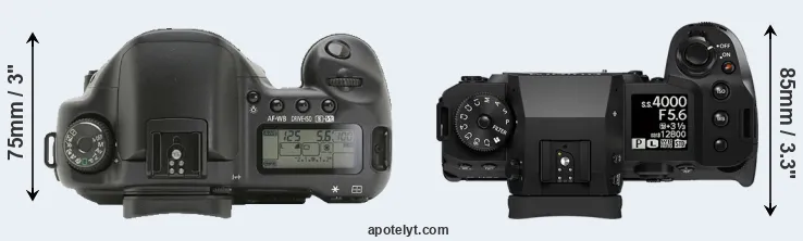 Compare 10D versus X-H2 top