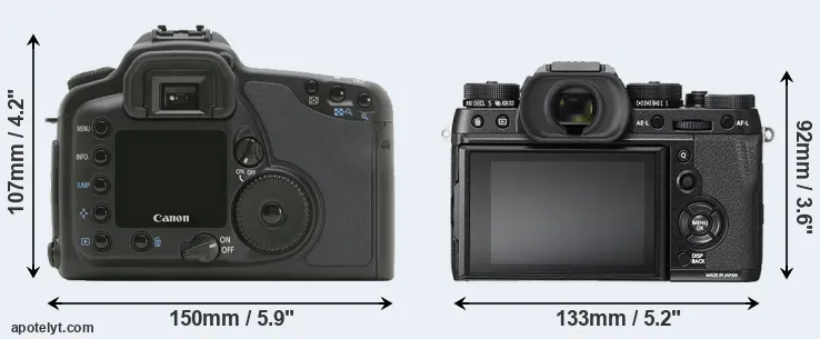 Comparison 10D or X-T2 rear