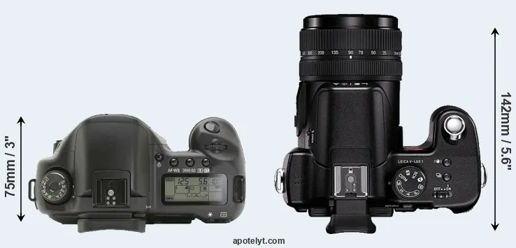 Compare 10D versus V-LUX 1 top