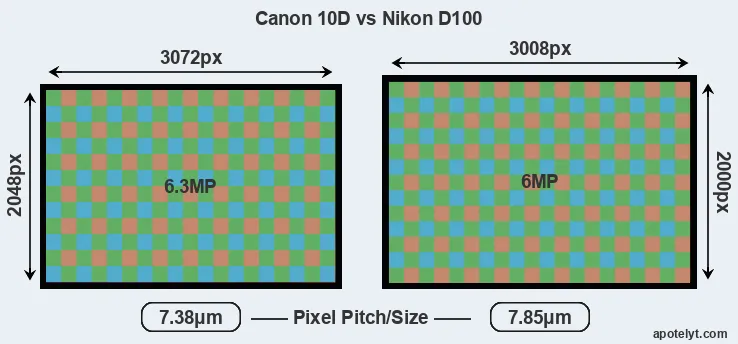 10D versus D100 MP
