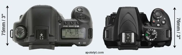 Compare 10D versus D3400 top