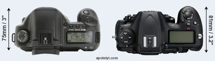Compare 10D versus D500 top