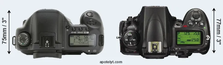 Compare 10D versus D700 top