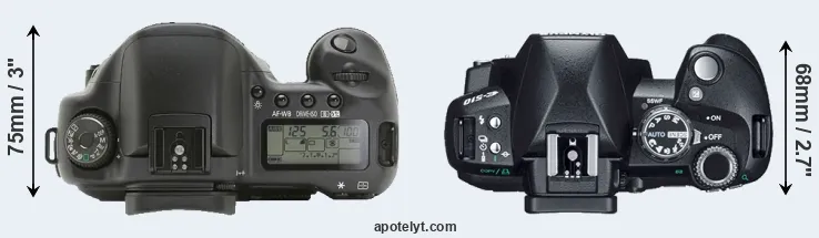 Compare 10D versus E-510 top
