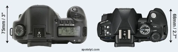 Compare 10D versus E-520 top
