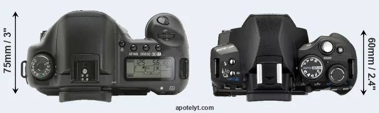 Compare 10D versus E-620 top