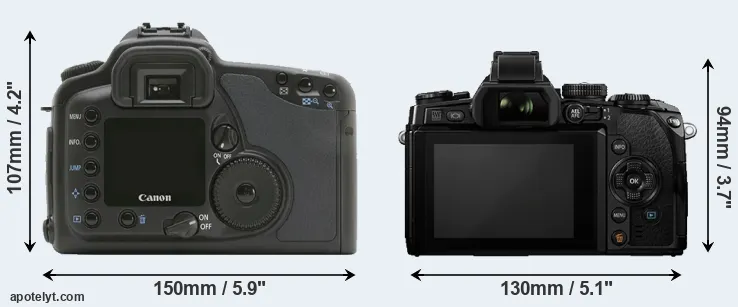 Comparison 10D or E-M1 rear