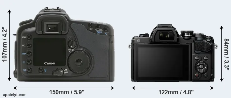 Comparison 10D or E-M10 III rear