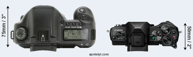 Compare 10D versus E-M10 III top