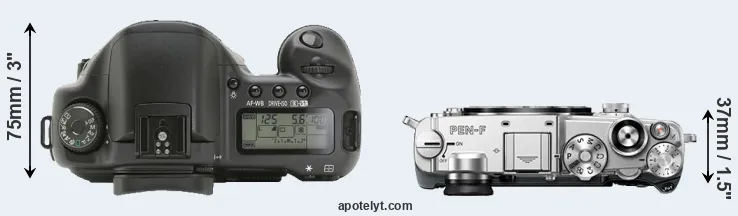 Compare 10D versus PEN-F top