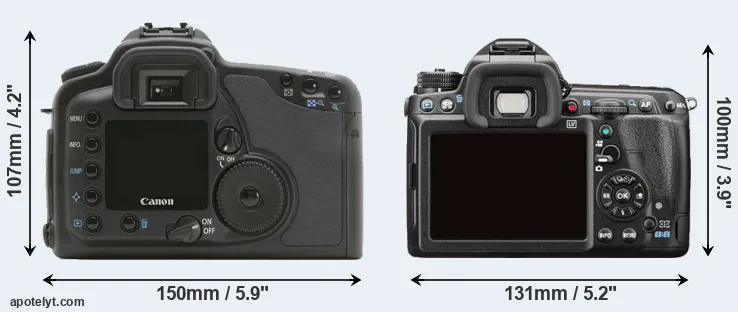 Comparison 10D or K-3 II rear