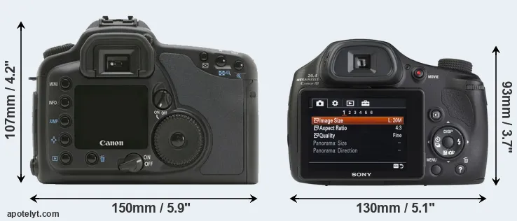 Comparison 10D or HX350 rear