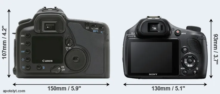Comparison 10D or HX400V rear