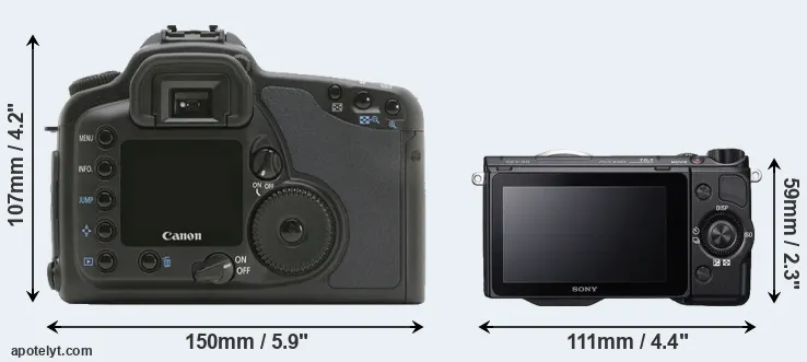 Comparison 10D or NEX-5R rear