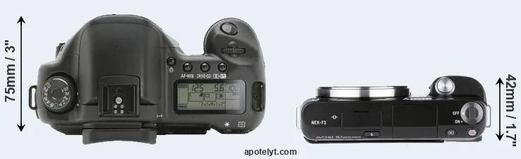 Compare 10D versus NEX-F3 top
