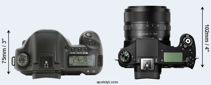 Compare 10D versus RX10 top
