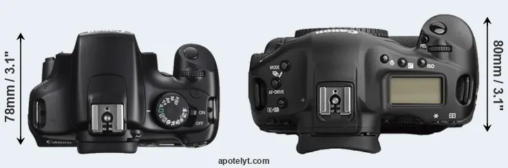 Compare 1100D versus 1Ds Mark II top