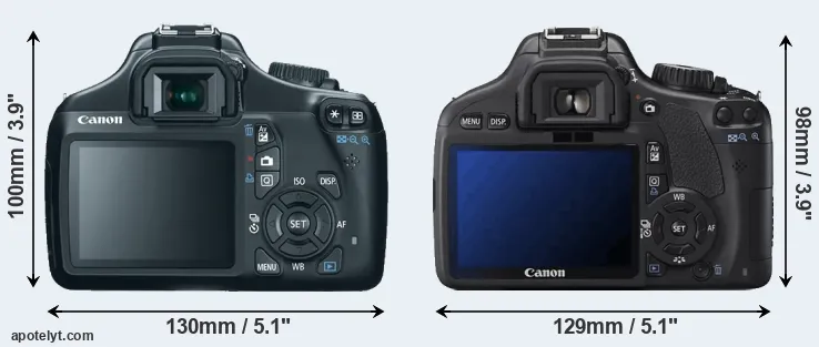 Comparison 1100D or 550D rear