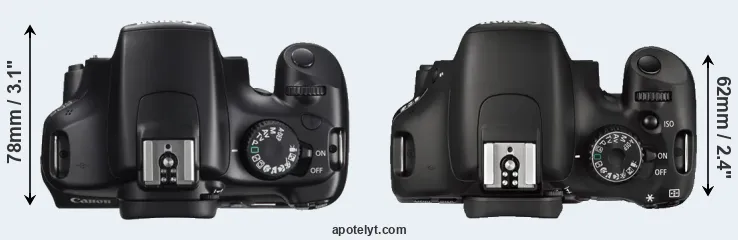 Compare 1100D versus 550D top