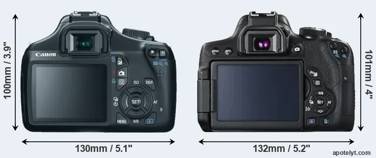 Comparison 1100D or 750D rear