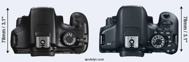Compare 1100D versus 750D top