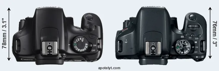 Compare 1100D versus 800D top