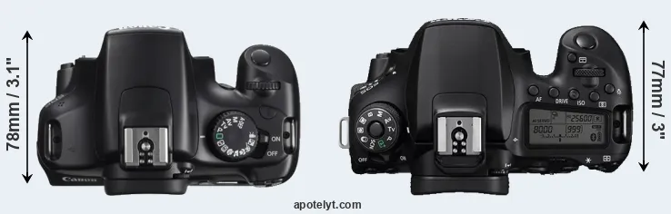 Compare 1100D versus 90D top