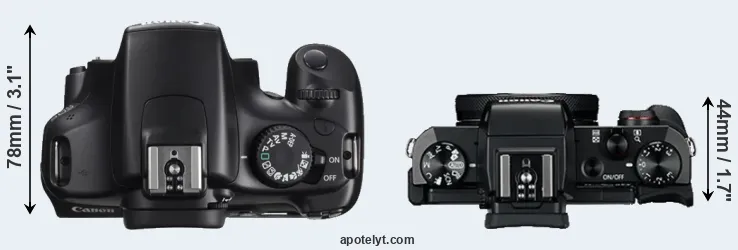 Compare 1100D versus G5X top