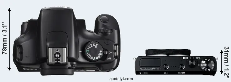 Compare 1100D versus G9X top