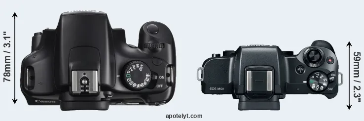 Compare 1100D versus M50 top