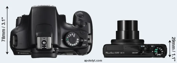 Compare 1100D versus S120 top