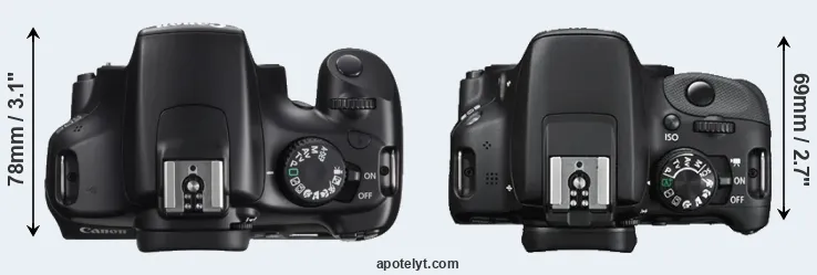 Compare 1100D versus SL1 top