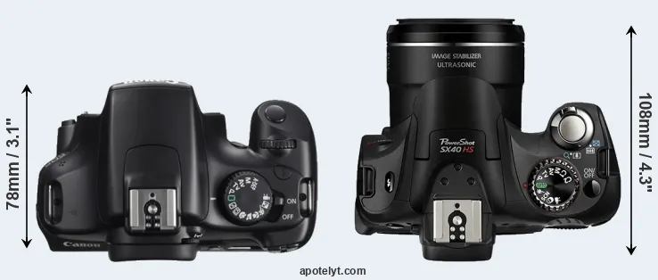 Compare 1100D versus SX40 top
