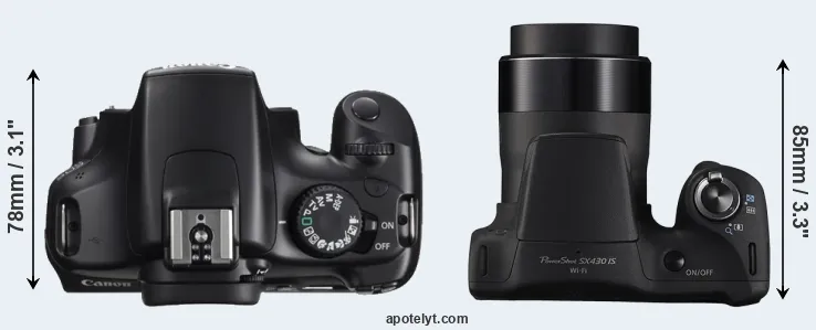 Compare 1100D versus SX430 top