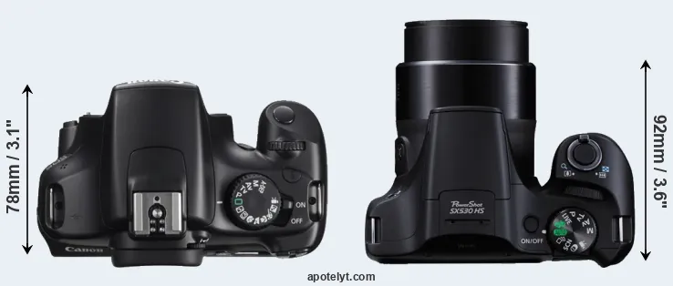 Compare 1100D versus SX530 top
