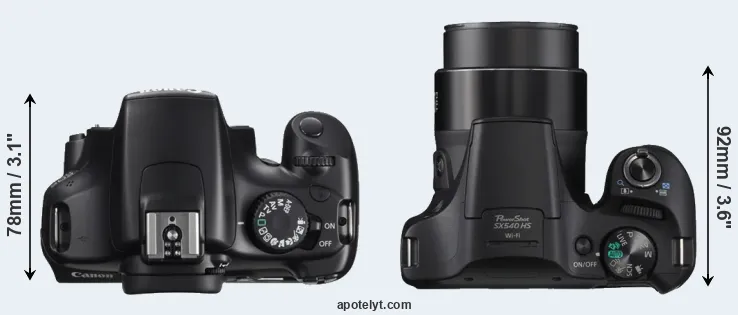 Compare 1100D versus SX540 top