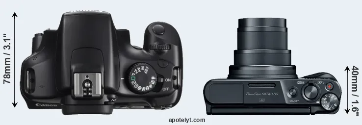 Compare 1100D versus SX740 top
